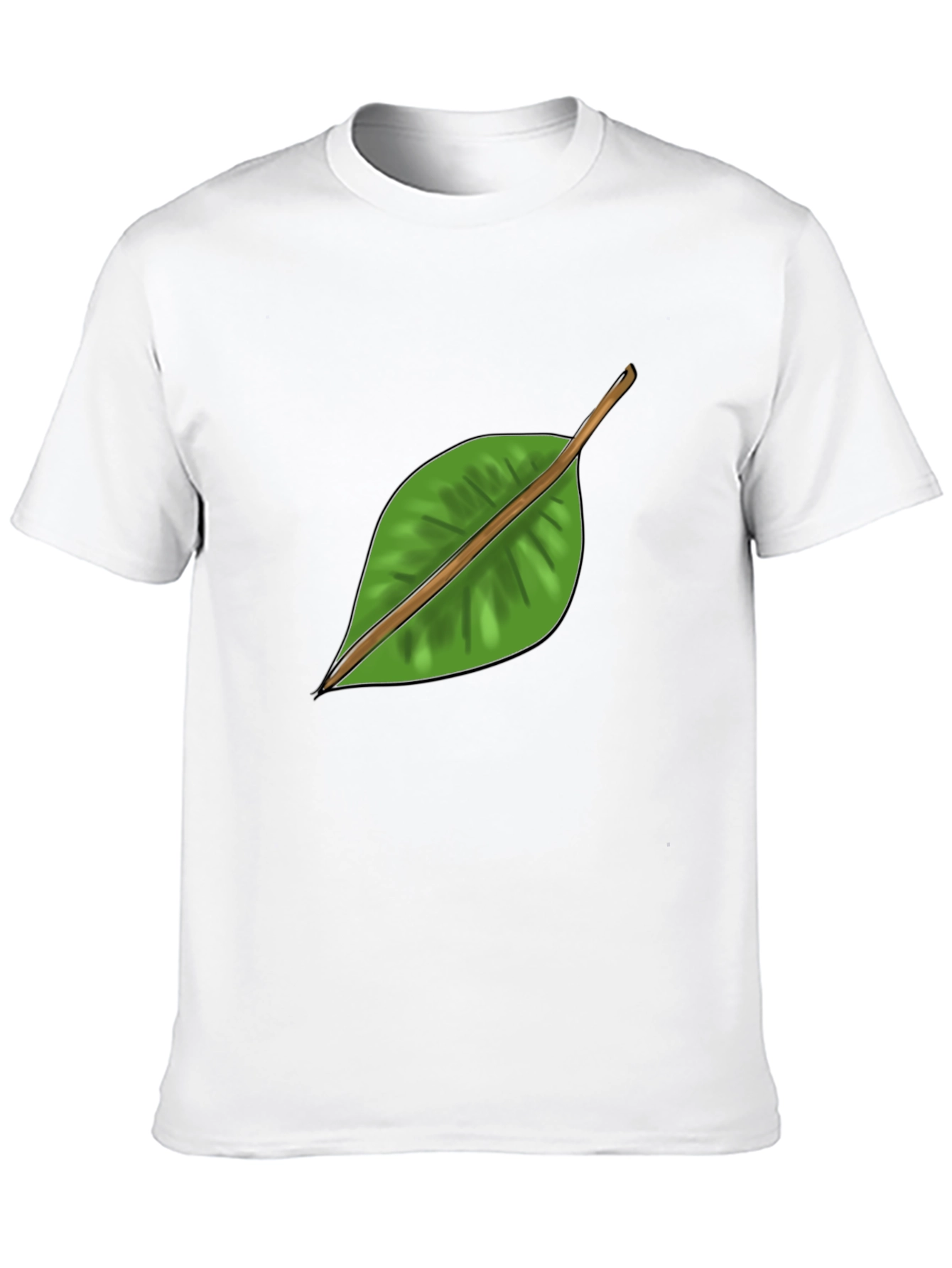 Leaf Graphic Black T-Shirt - Nature Inspired Casual Wear