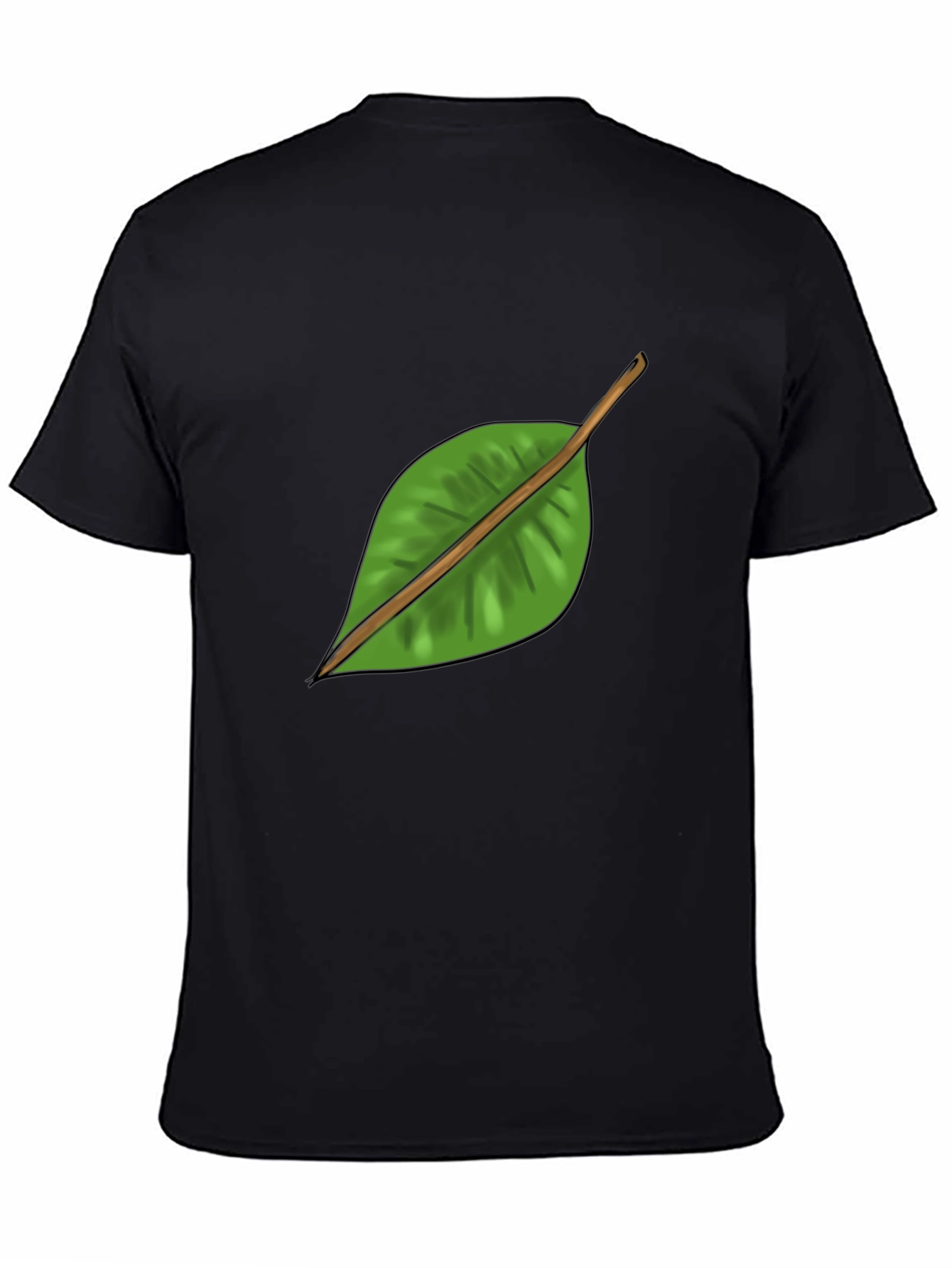 Leaf Graphic Black T-Shirt - Nature Inspired Casual Wear
