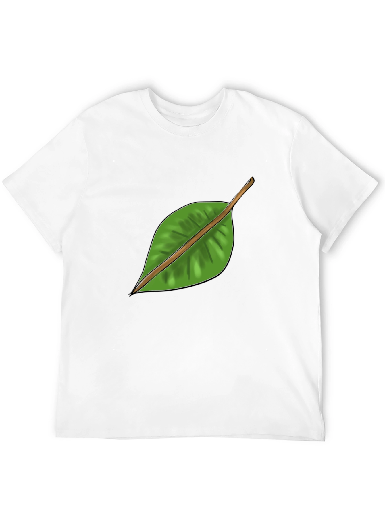 Leaf Graphic Black T-Shirt - Nature Inspired Casual Wear