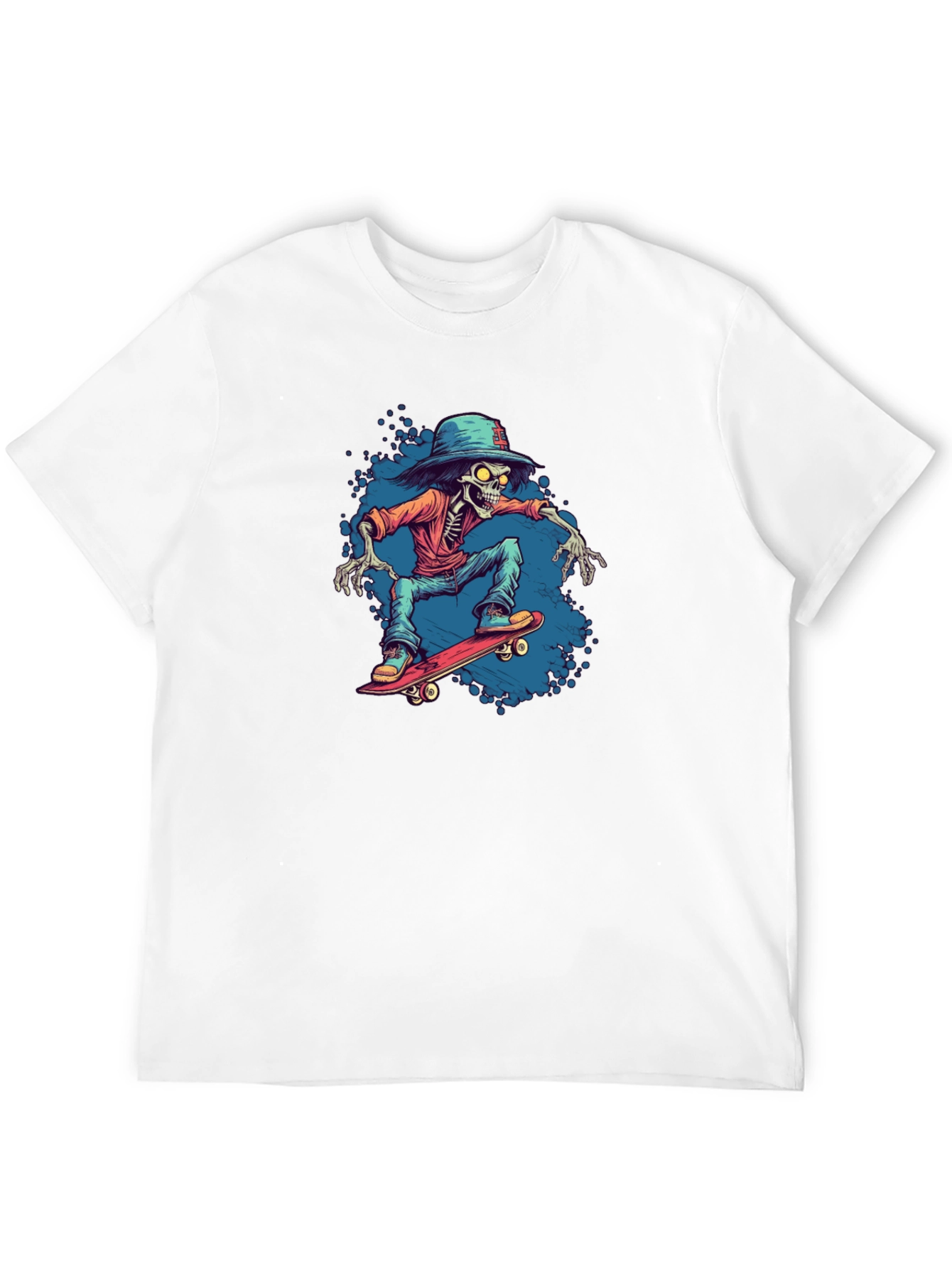 Skeleton Skateboarder Graphic Tee - Cool Streetwear