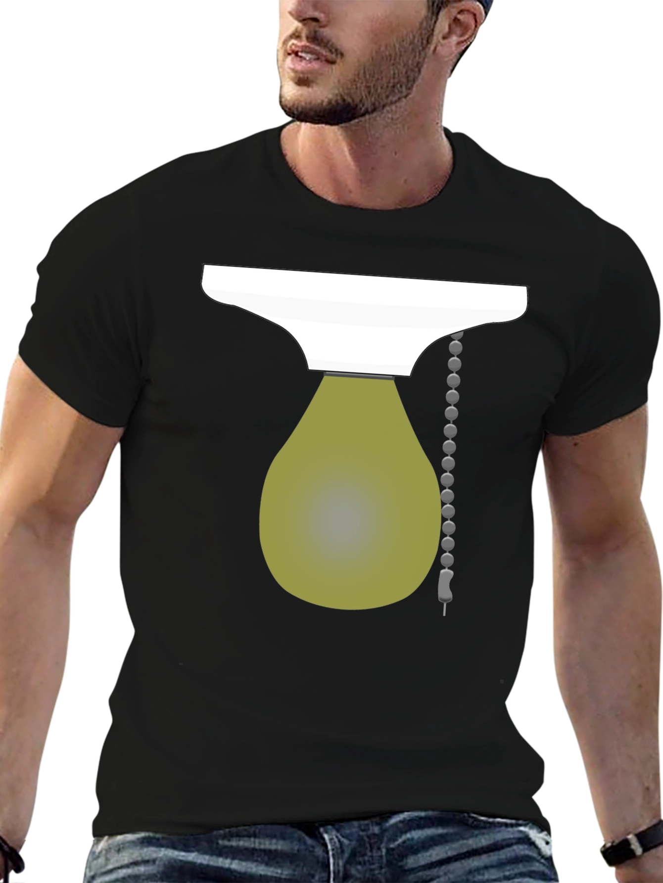 Novelty Light Bulb Graphic Tee - Black
