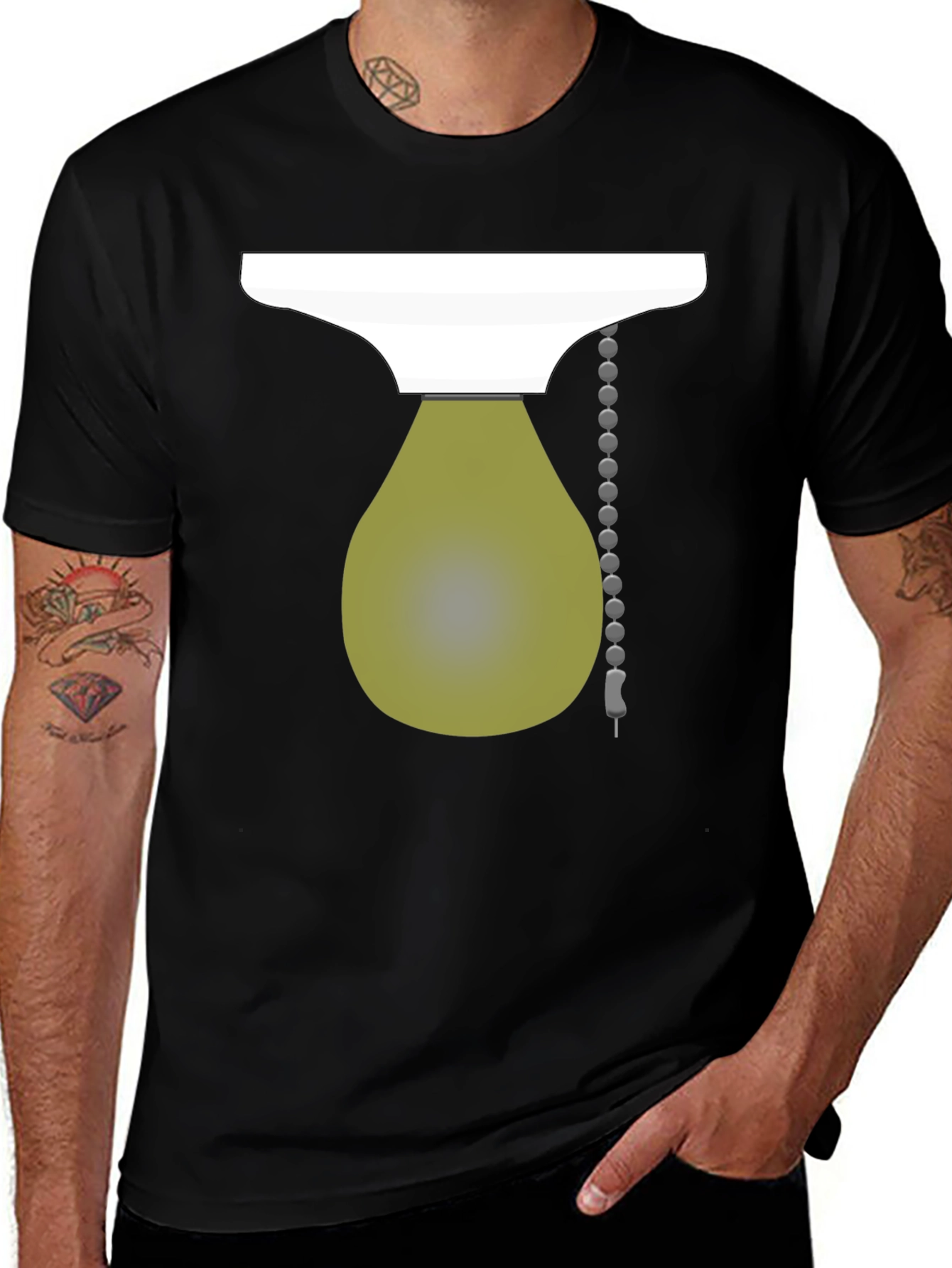 Novelty Light Bulb Graphic Tee - Black