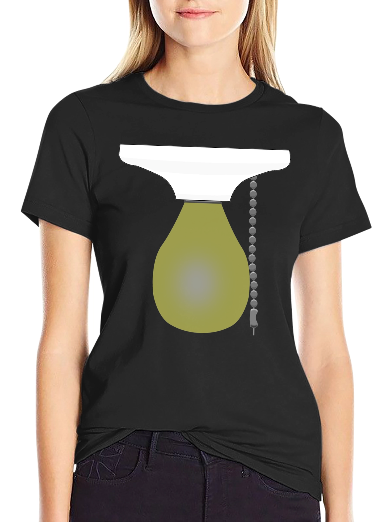 Novelty Light Bulb Graphic Tee - Black