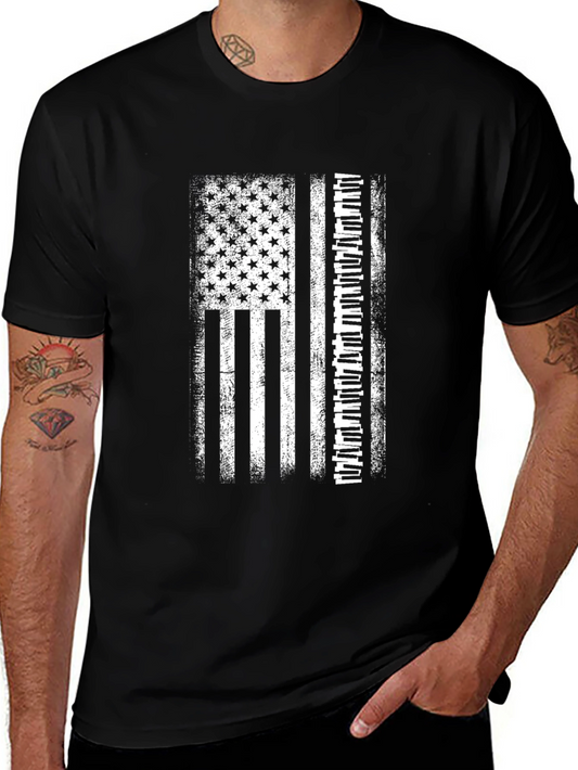American Flag Piano Keys T-Shirt - Music Lover Tee