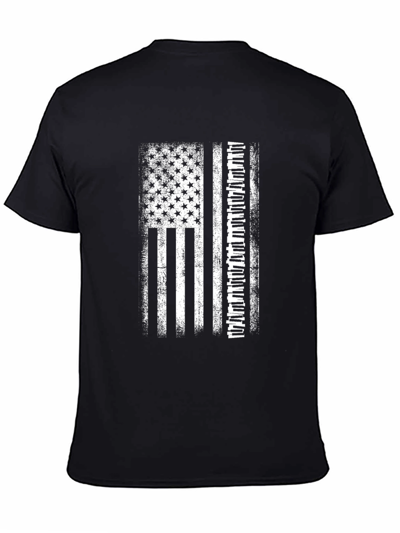 American Flag Piano Keys T-Shirt - Music Lover Tee