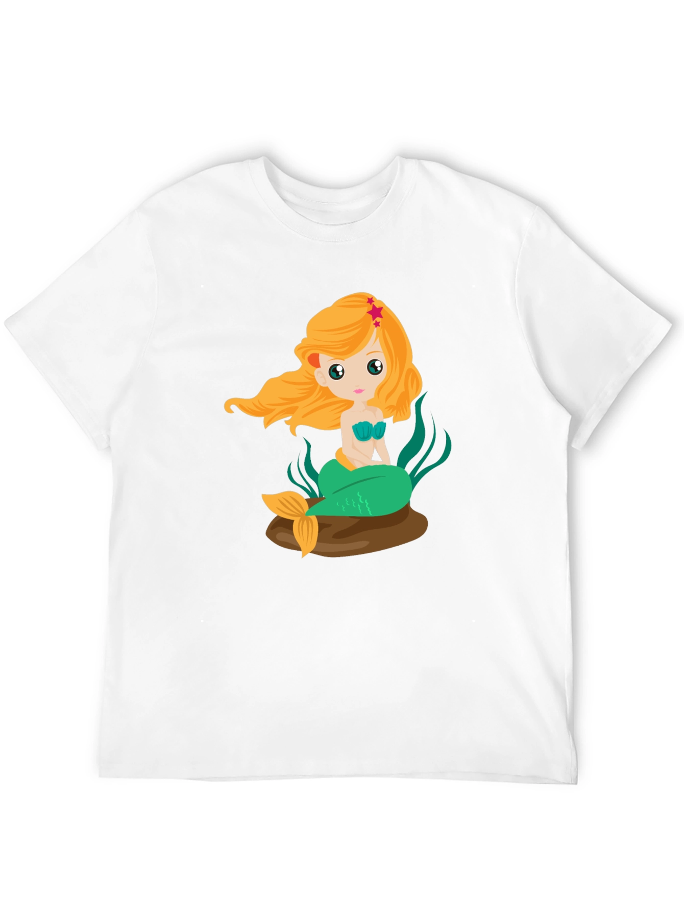 Mermaid Graphic Tee - Black Cotton Blend
