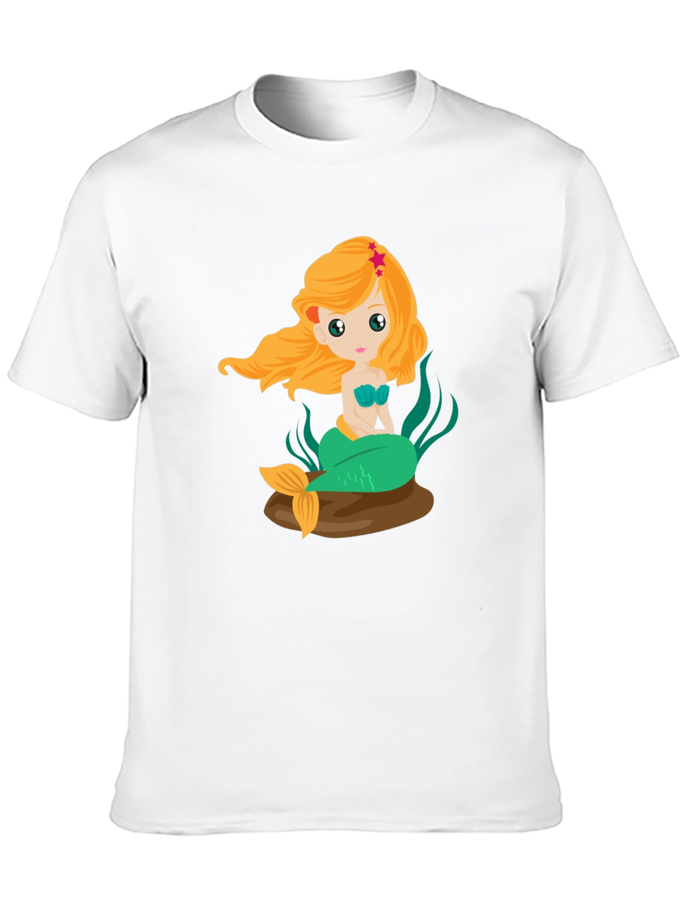 Mermaid Graphic Tee - Black Cotton Blend