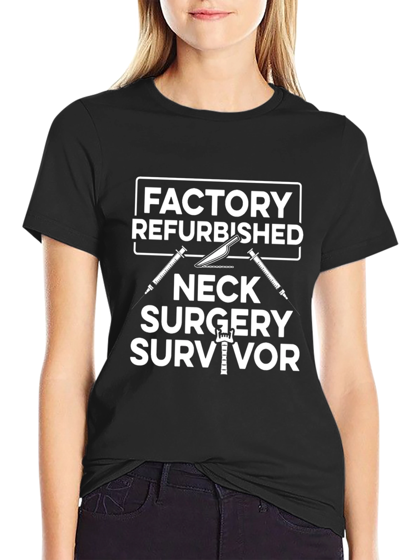 Neck Surgery Survivor Novelty Graphic Tee