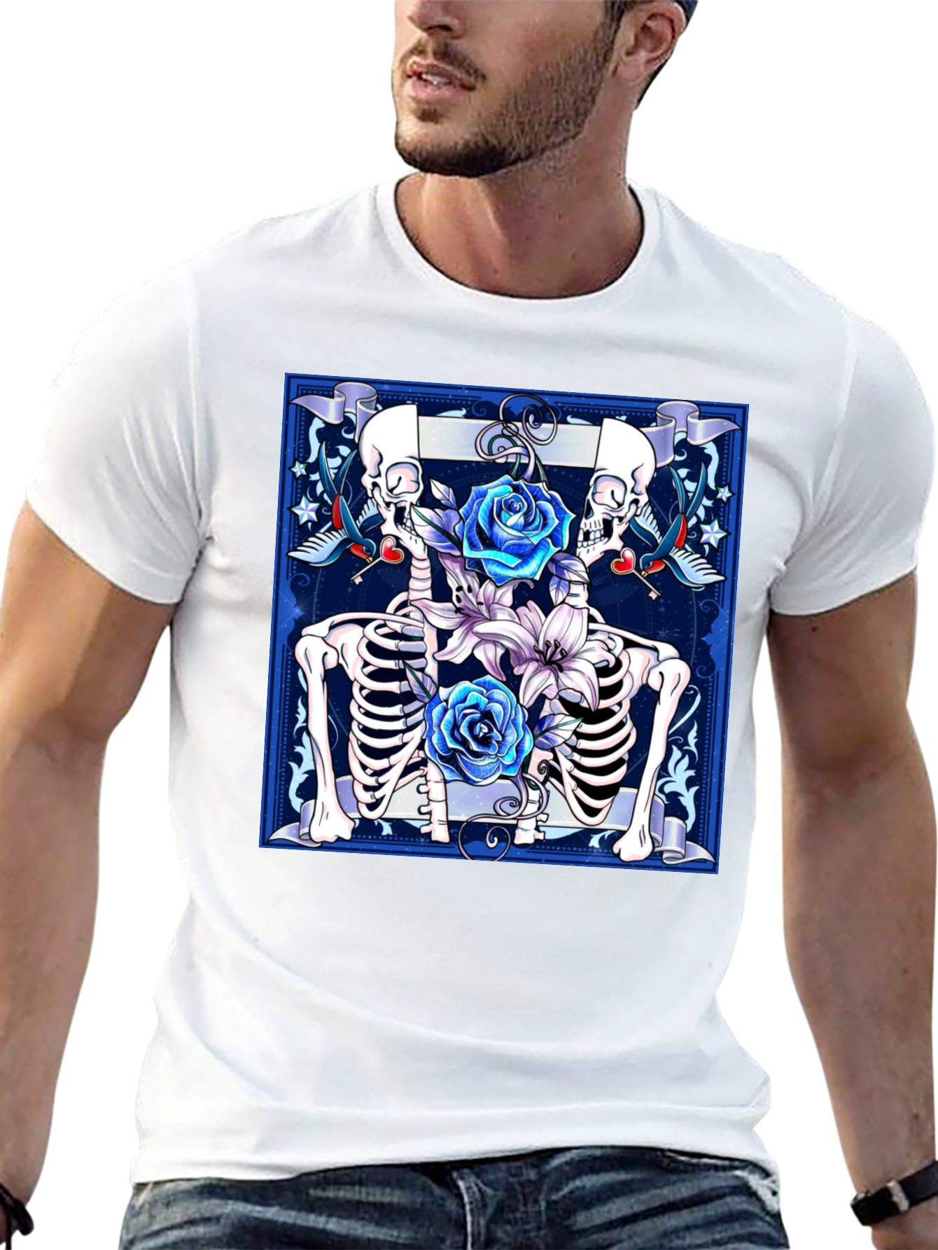 Skeleton Roses Graphic Tee