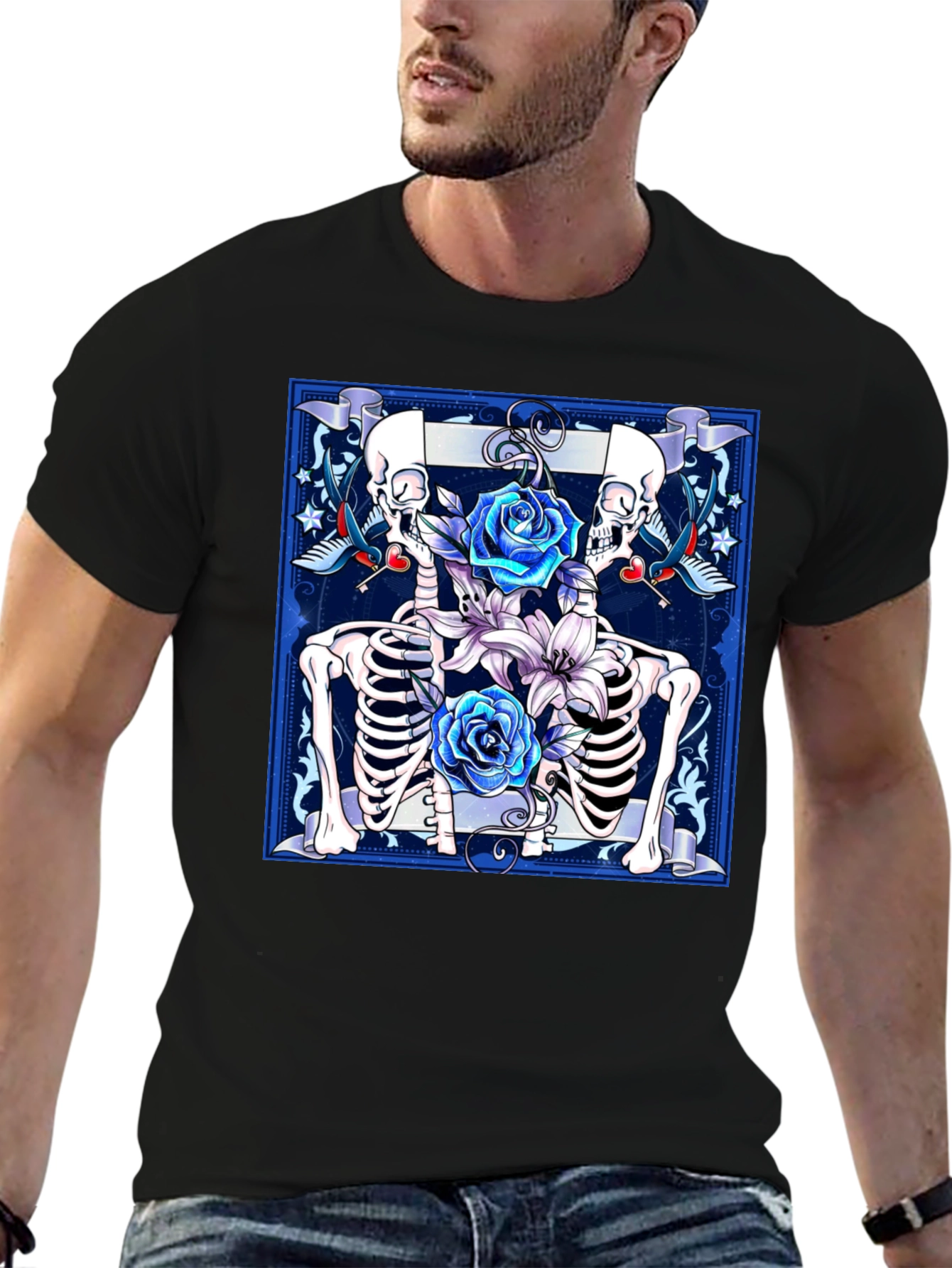 Skeleton Roses Graphic Tee