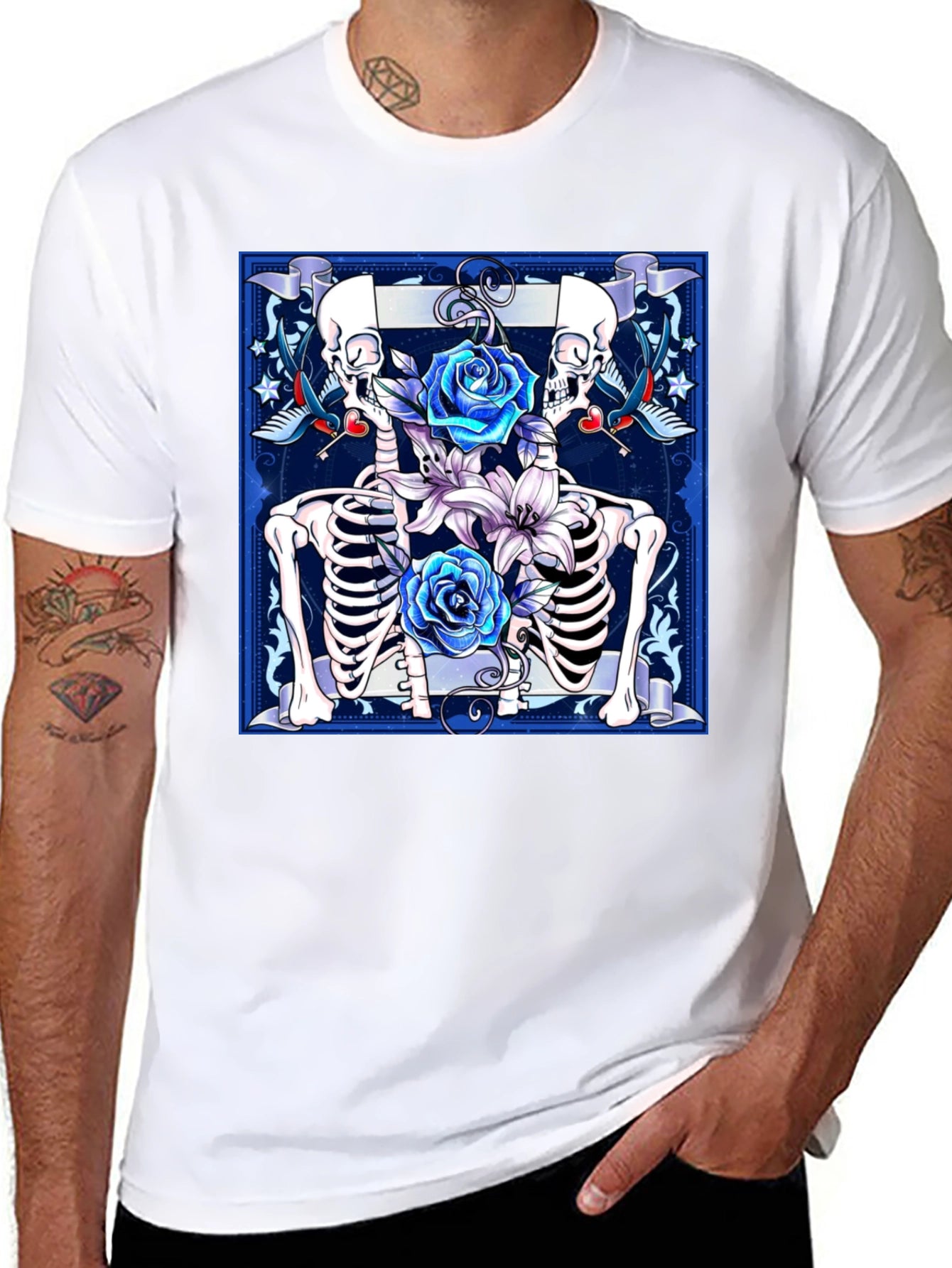Skeleton Roses Graphic Tee