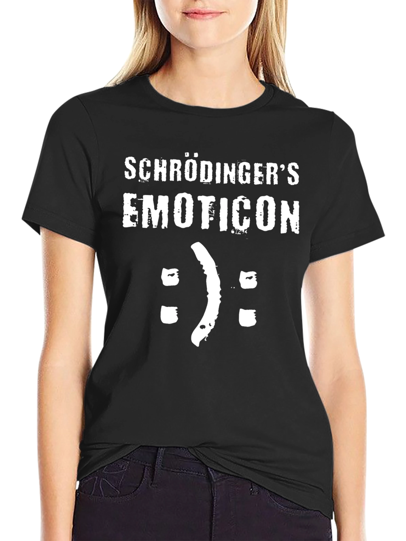 Schrödingers Emoticon T-Shirt - Funny Physics Humor Tee