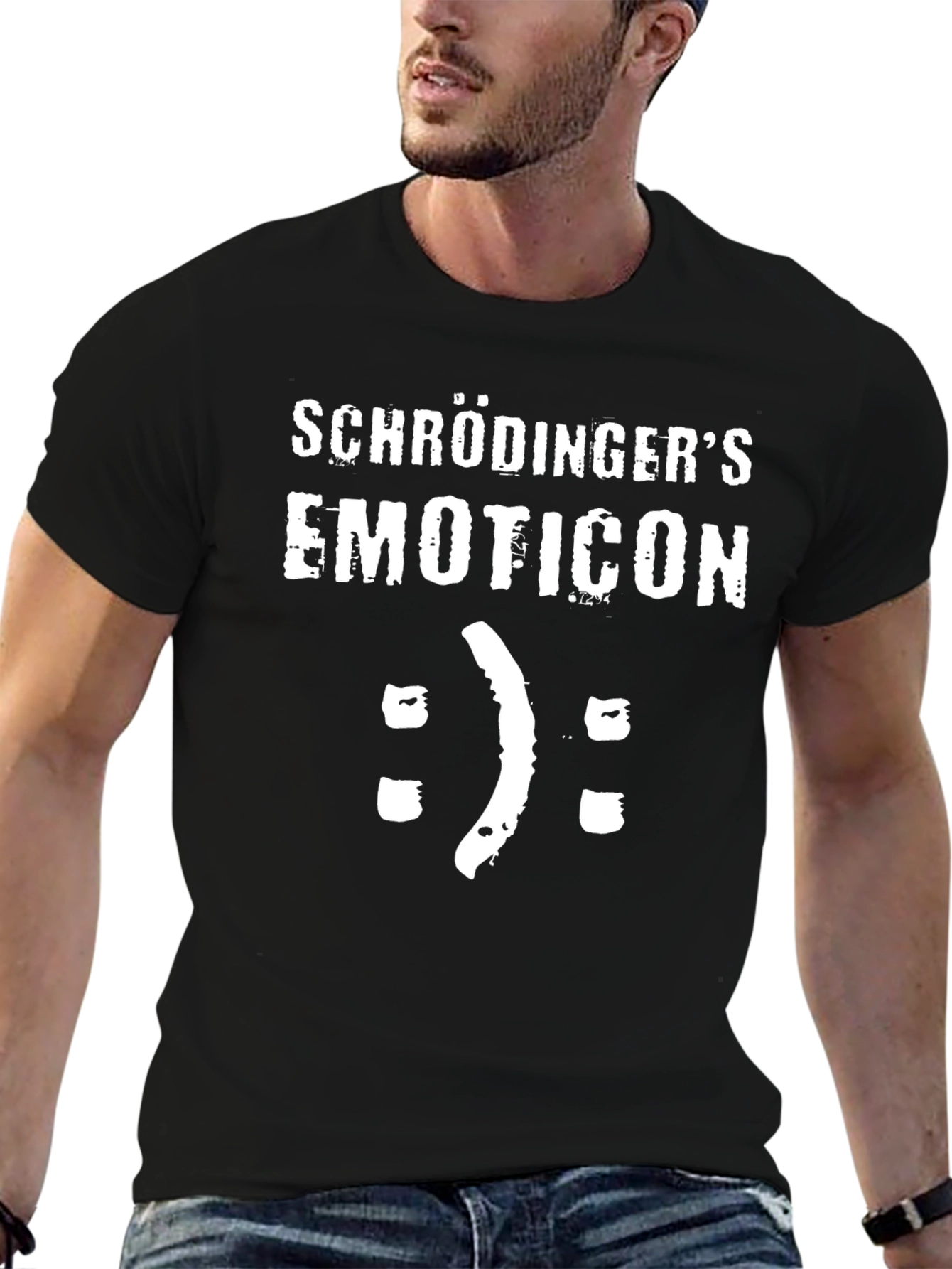 Schrödingers Emoticon T-Shirt - Funny Physics Humor Tee