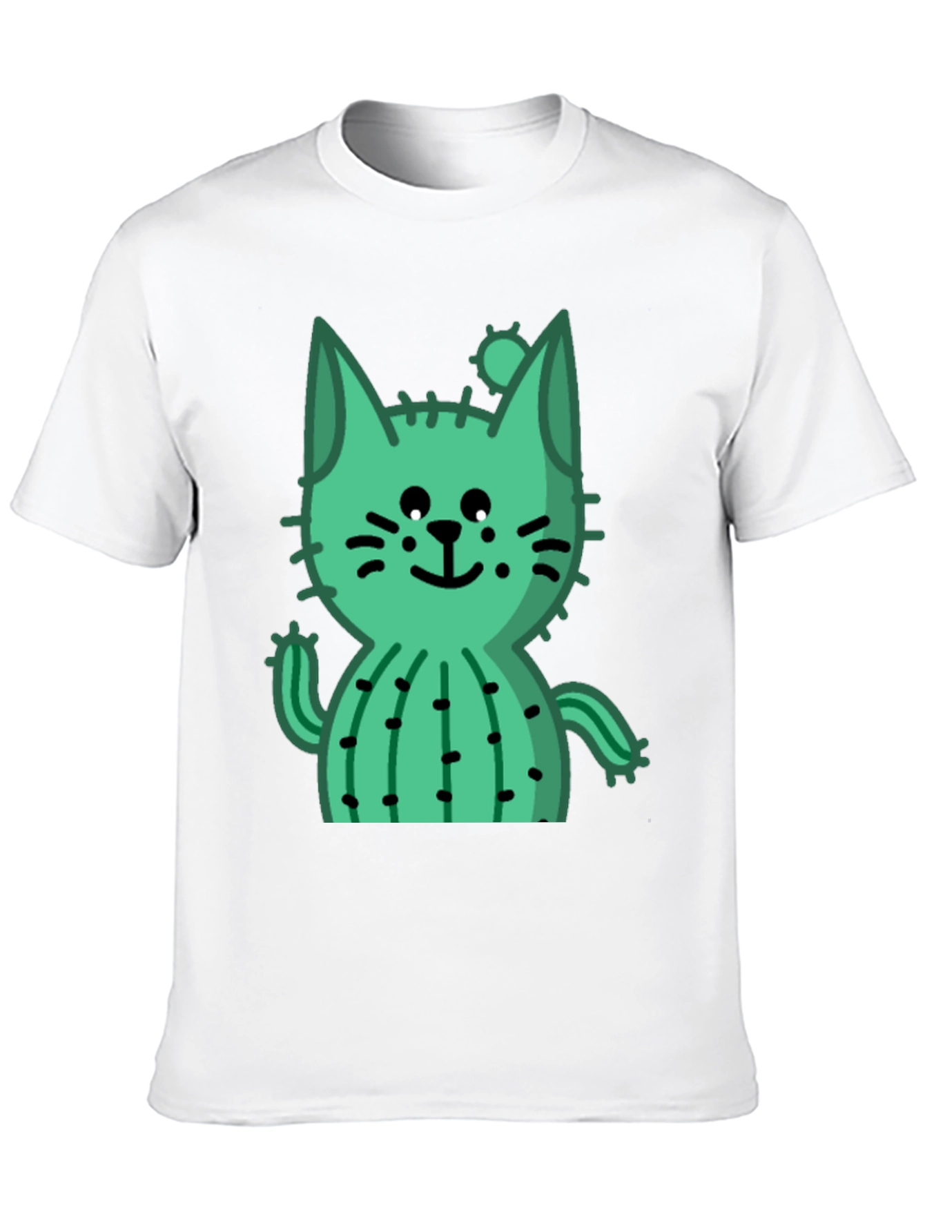 Cactus Cat Black T-Shirt - Trendy and Unique