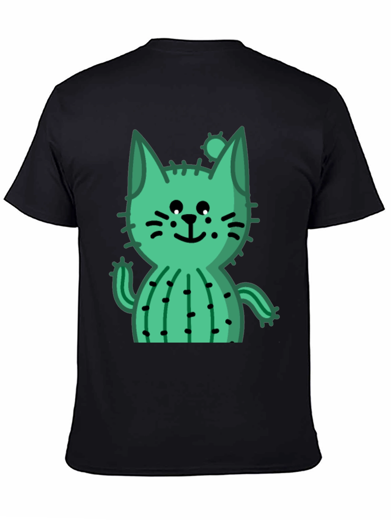 Cactus Cat Black T-Shirt - Trendy and Unique