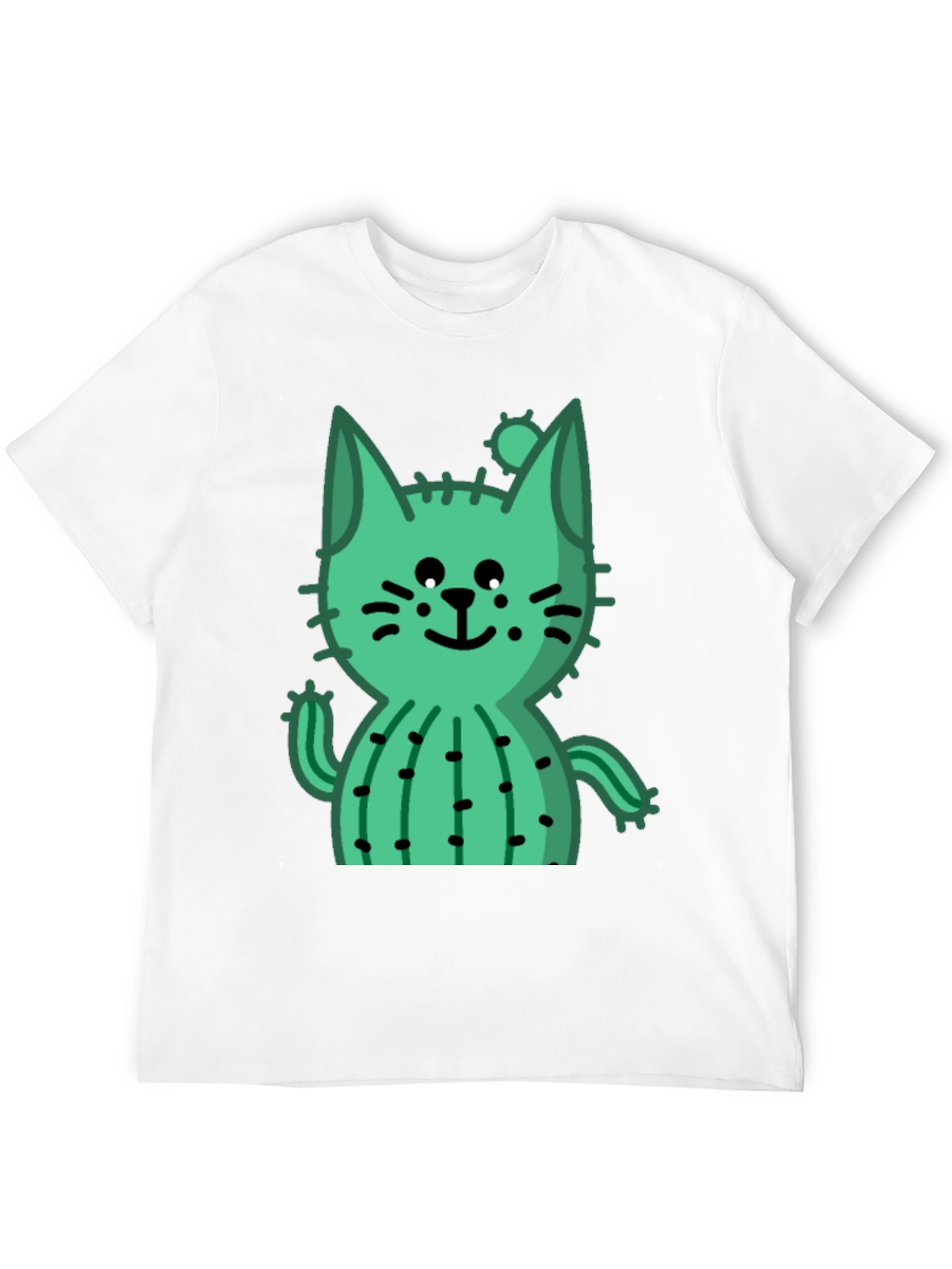 Cactus Cat Black T-Shirt - Trendy and Unique