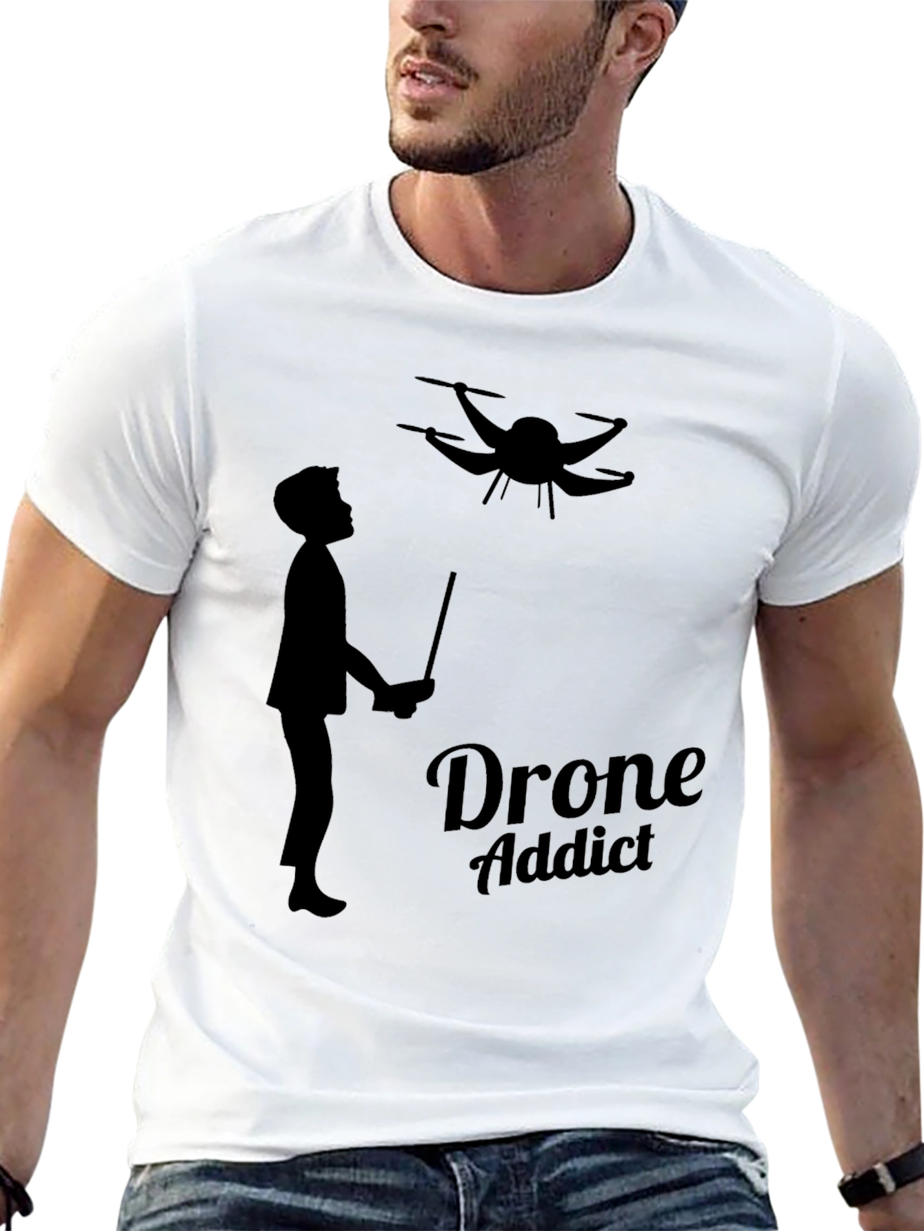 Drone Addict Black Graphic Tee