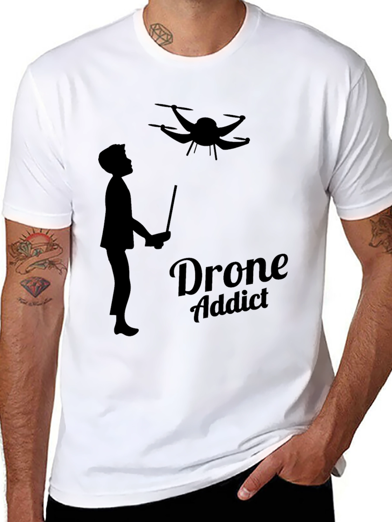 Drone Addict Black Graphic Tee