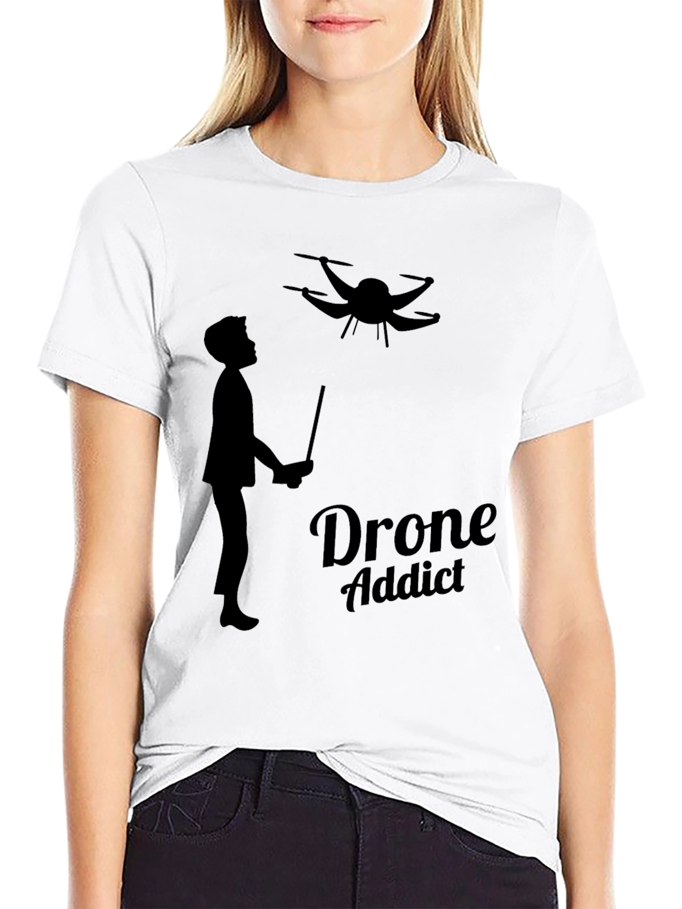 Drone Addict Black Graphic Tee