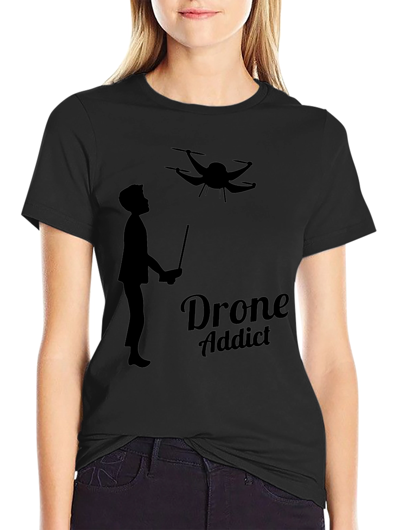 Drone Addict Black Graphic Tee