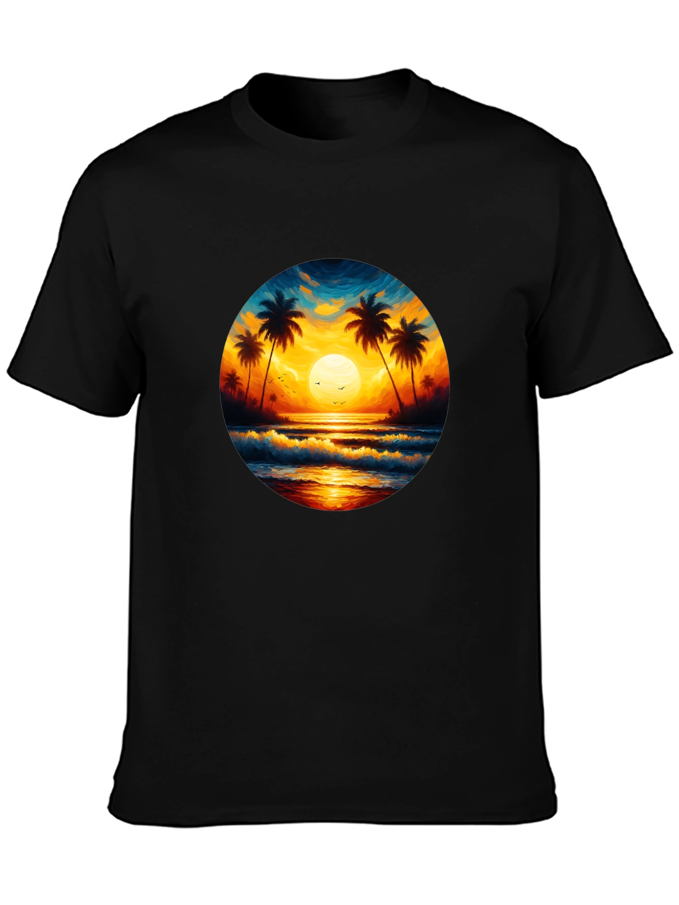 Tropical Sunset Beach Graphic Tee