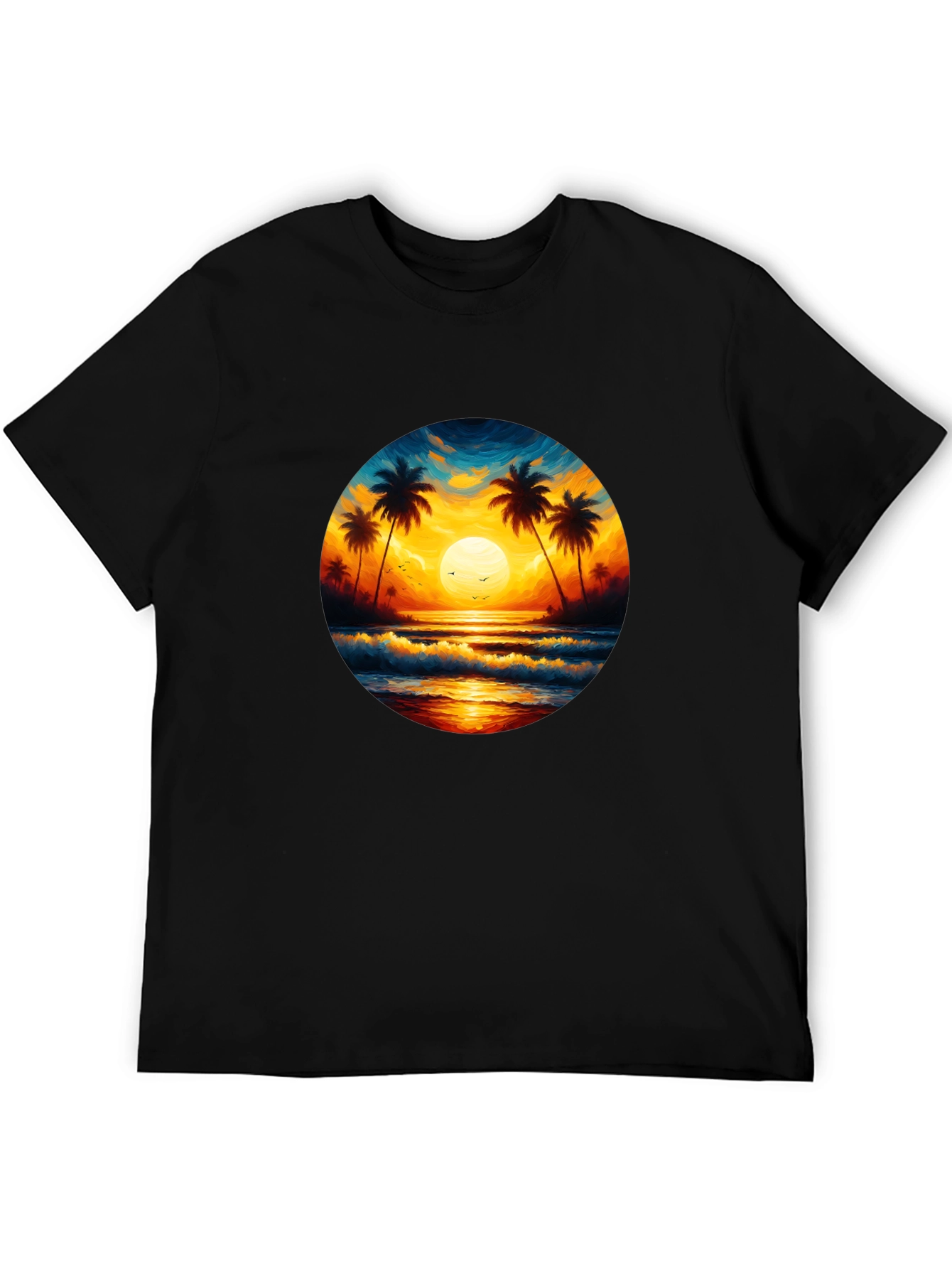 Tropical Sunset Beach Graphic Tee