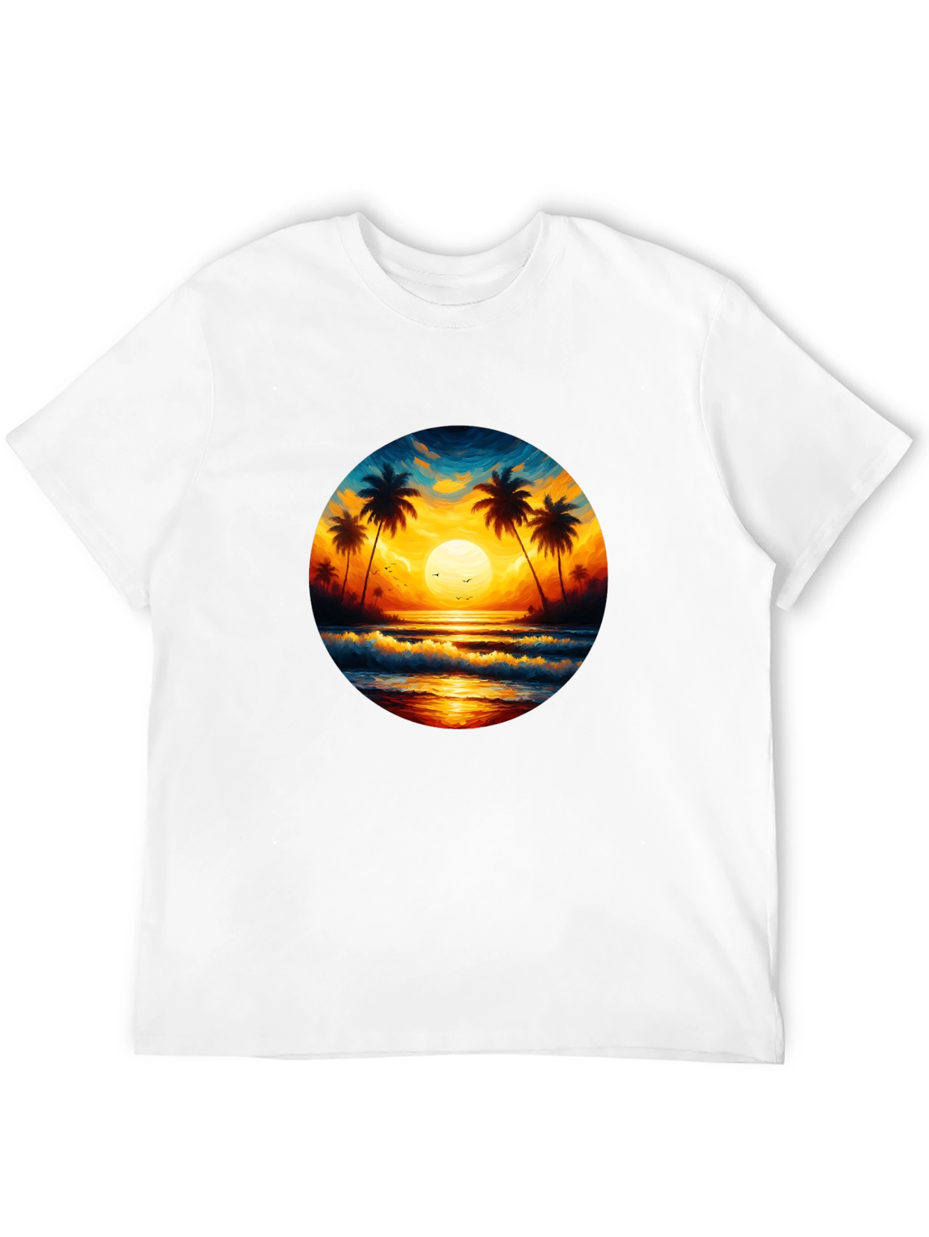 Tropical Sunset Beach Graphic Tee