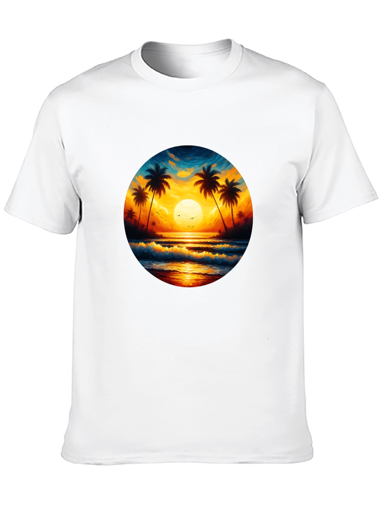 Tropical Sunset Beach Graphic Tee