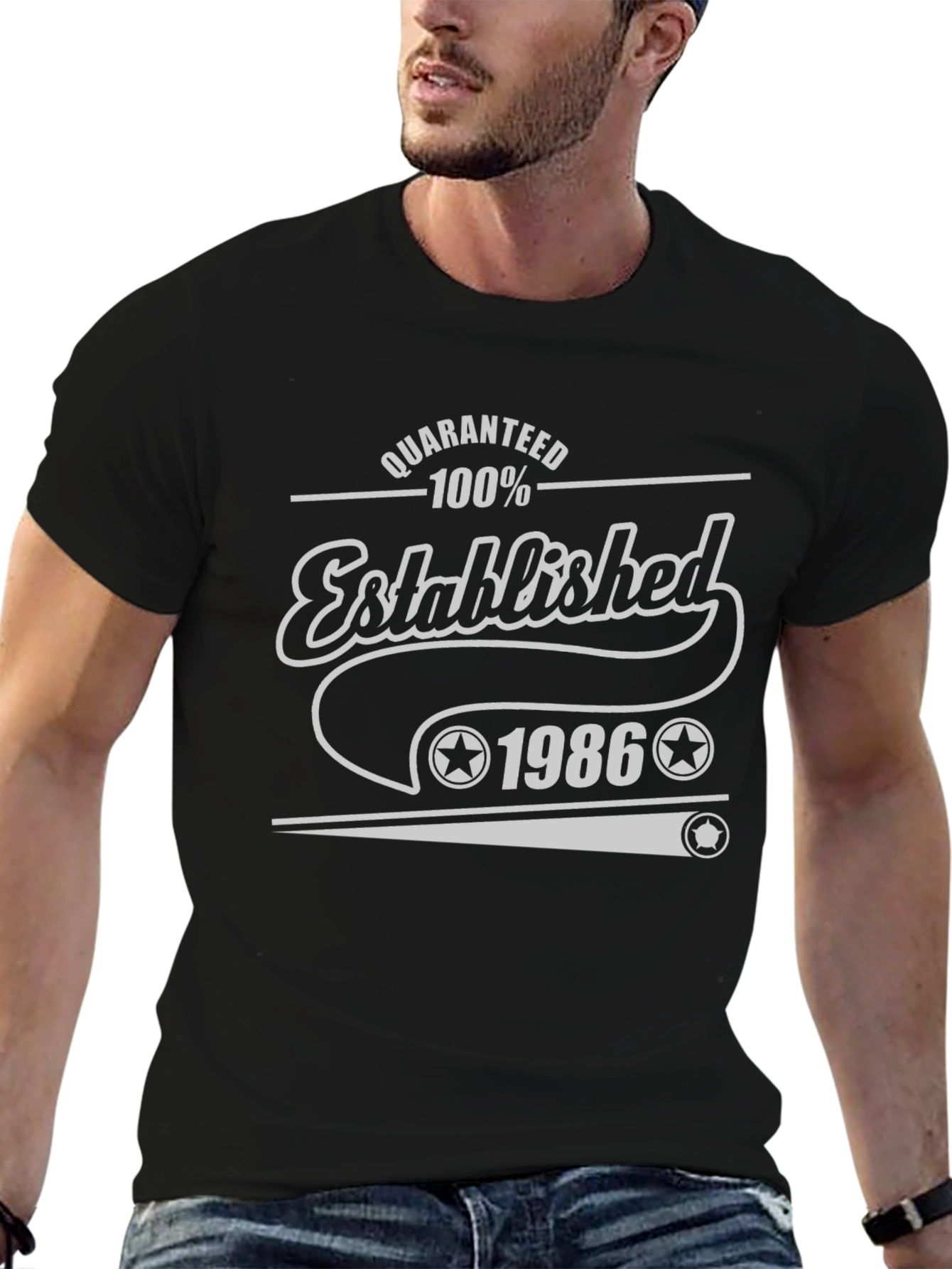 Established 1986 Black Graphic Tee