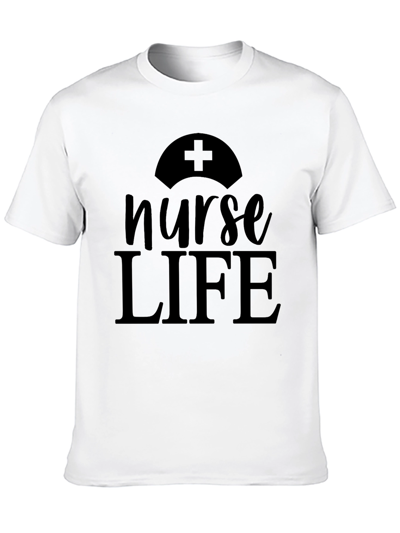 Nurse Life Graphic Tee - Black Cotton Comfort