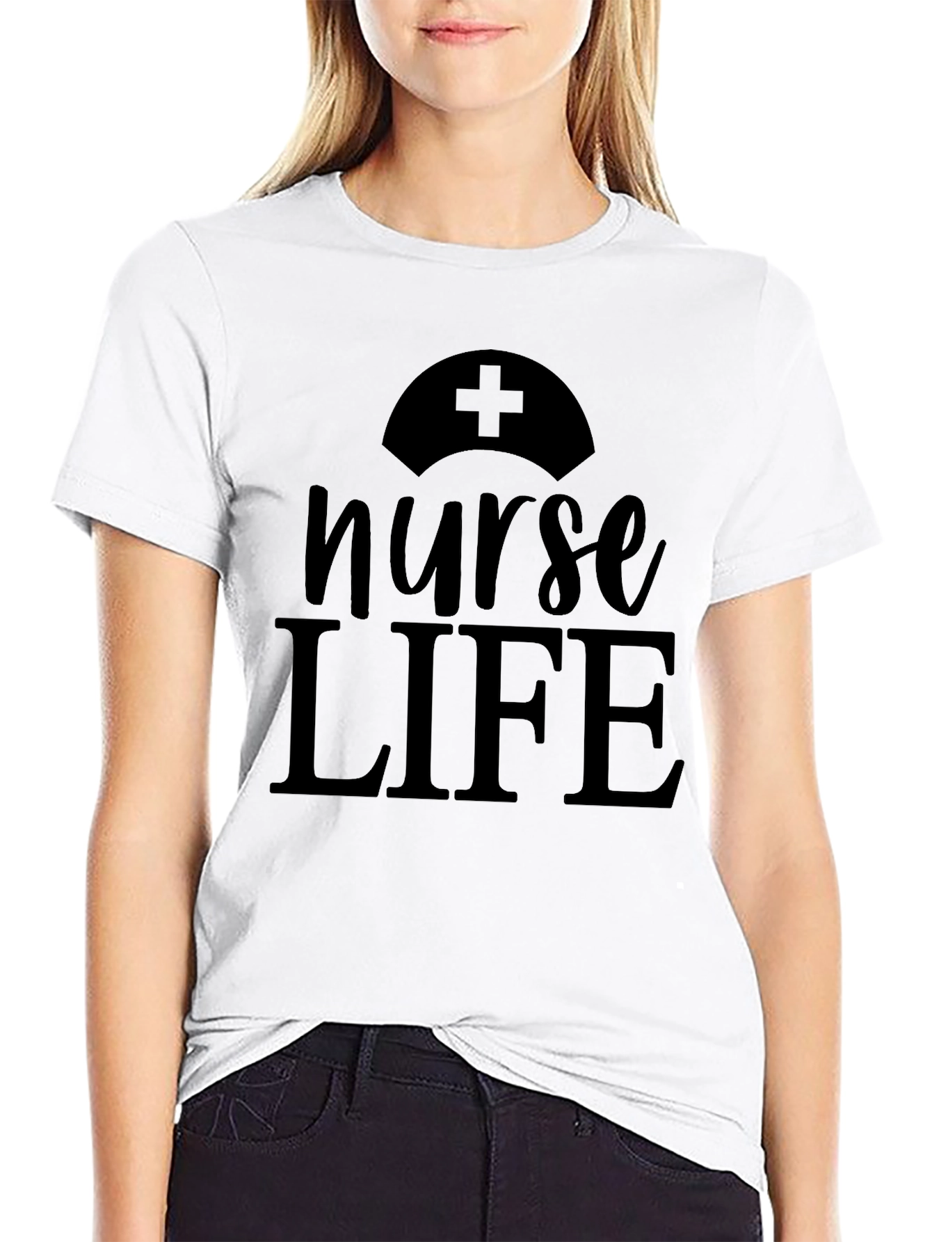 Nurse Life Graphic Tee - Black Cotton Comfort