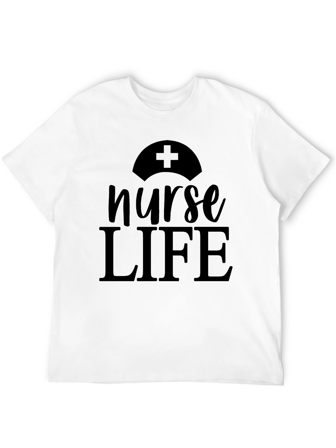 Nurse Life Graphic Tee - Black Cotton Comfort