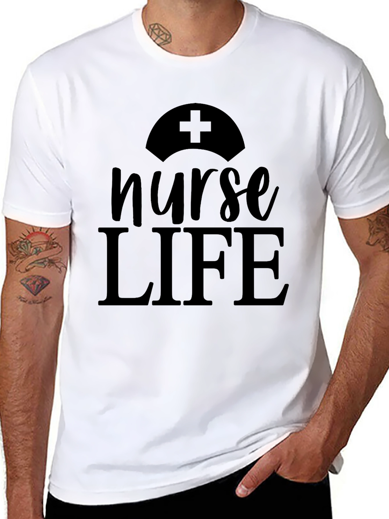 Nurse Life Graphic Tee - Black Cotton Comfort