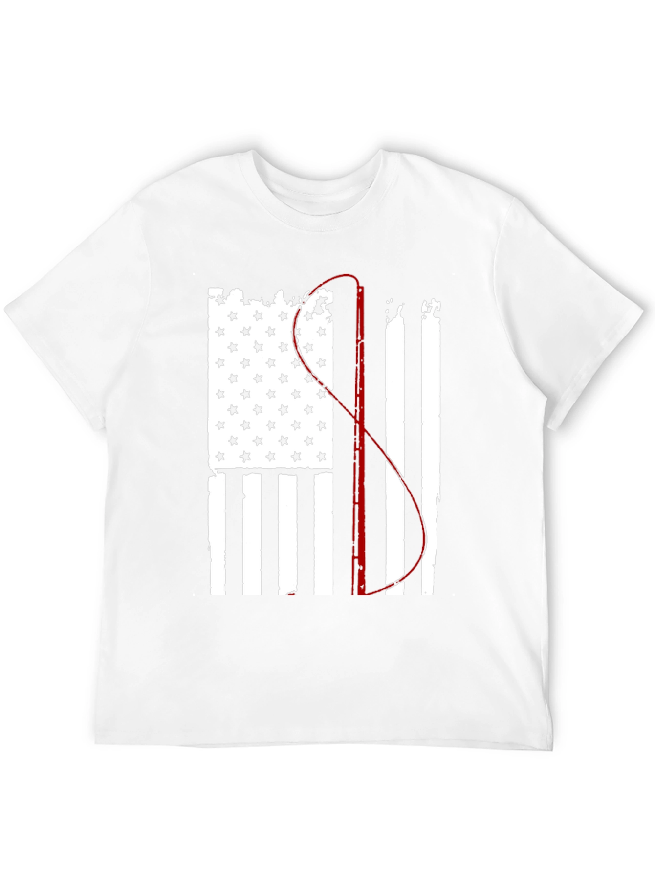 Fishing Flag Graphic Tee - Patriotic Angler