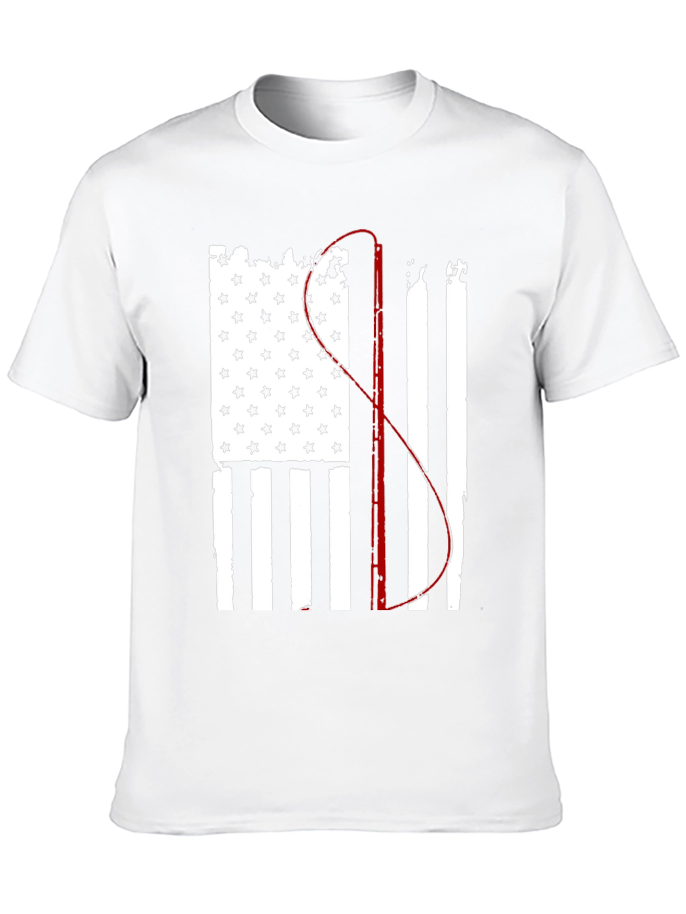 Fishing Flag Graphic Tee - Patriotic Angler
