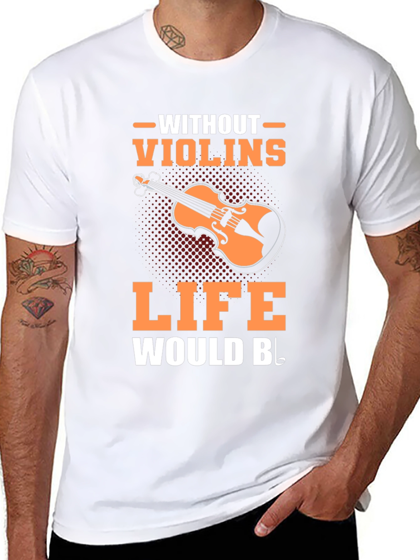 Violin Music T-Shirt - Life Without Violins Graphic Tee