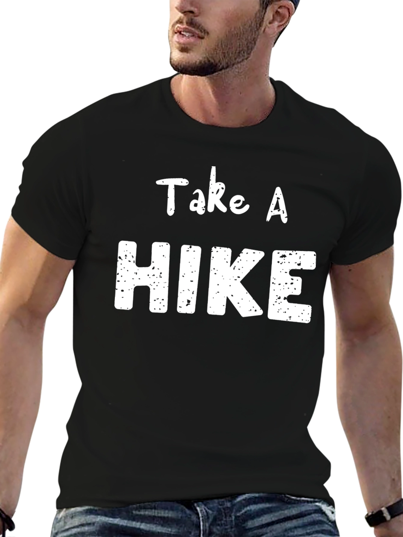 Take a Hike T-Shirt -  Black Crewneck Graphic Tee