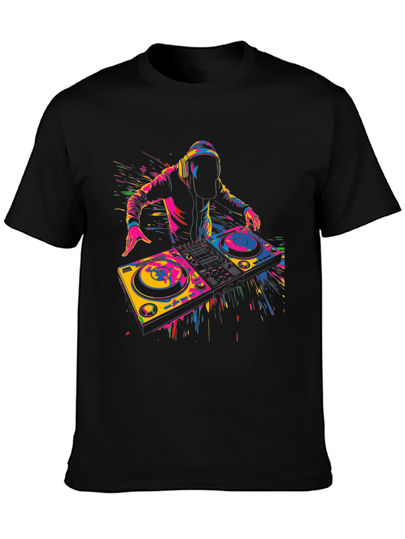 DJ Graphic T-Shirt - Black - Vibrant Design
