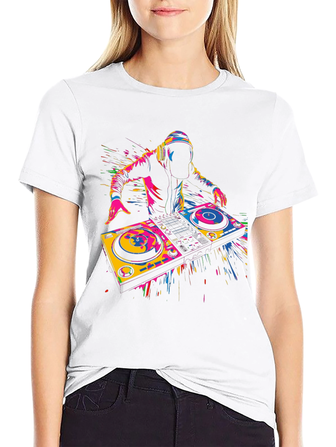 DJ Graphic T-Shirt - Black - Vibrant Design