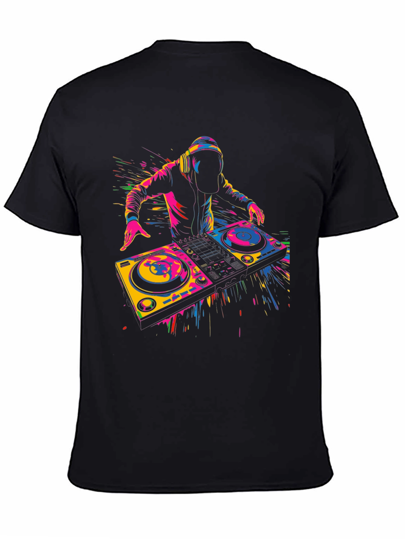 DJ Graphic T-Shirt - Black - Vibrant Design