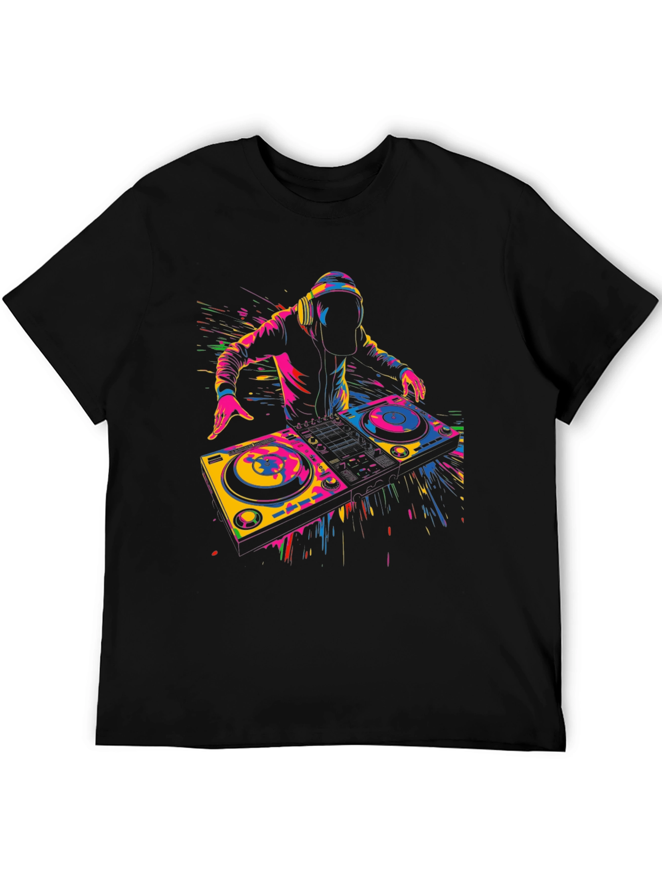 DJ Graphic T-Shirt - Black - Vibrant Design