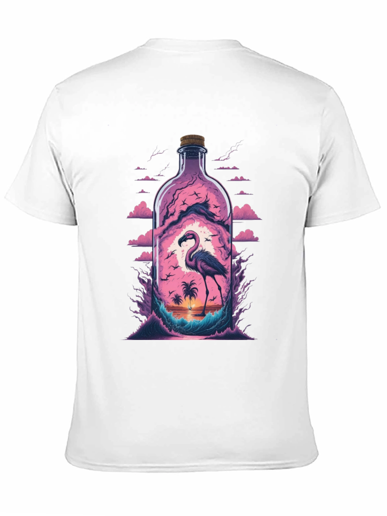 Flamingo Beach Bottle Graphic Tee