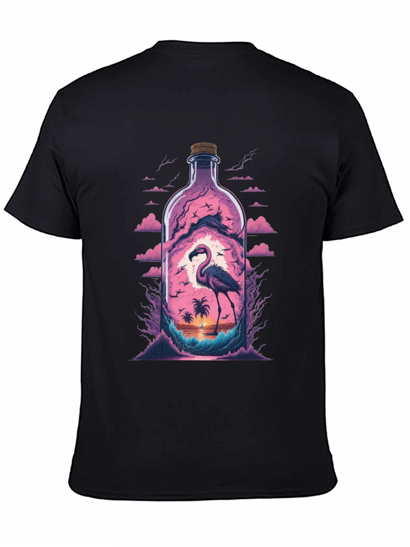 Flamingo Beach Bottle Graphic Tee