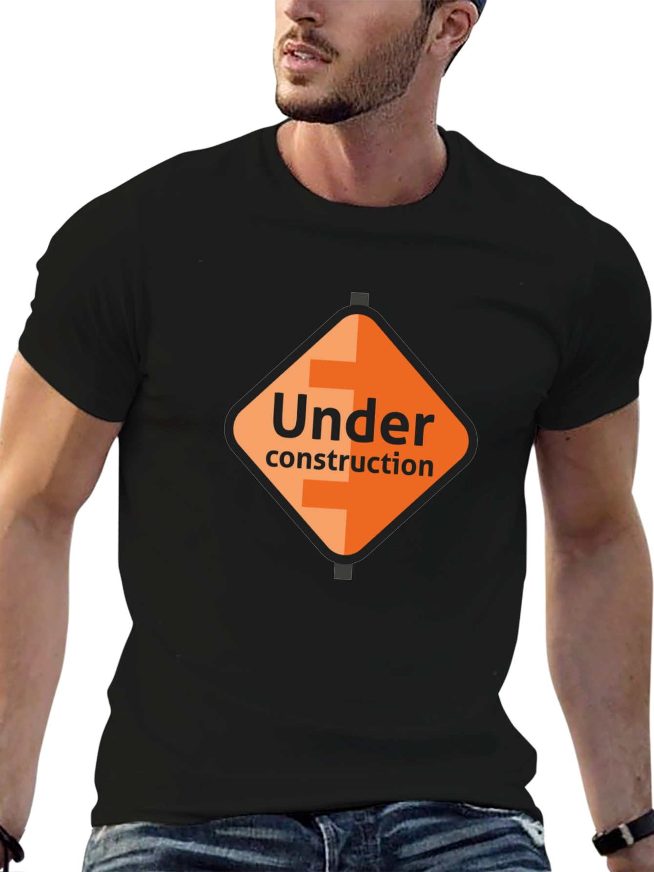 Under Construction Graphic Tee - Black