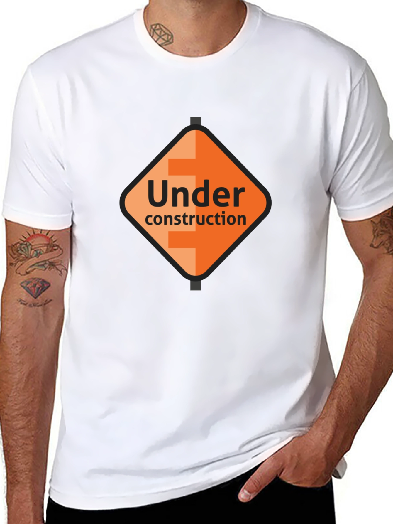 Under Construction Graphic Tee - Black