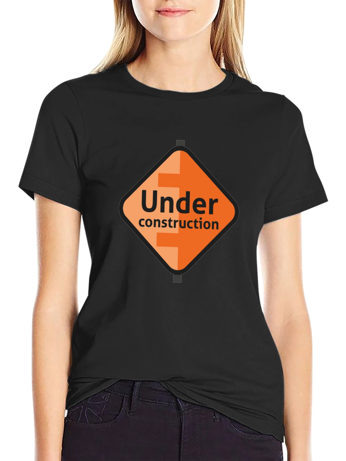 Under Construction Graphic Tee - Black