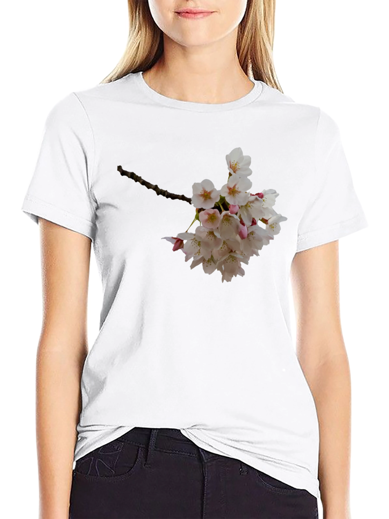 Floral Print Black T-Shirt - Nature Inspired Style