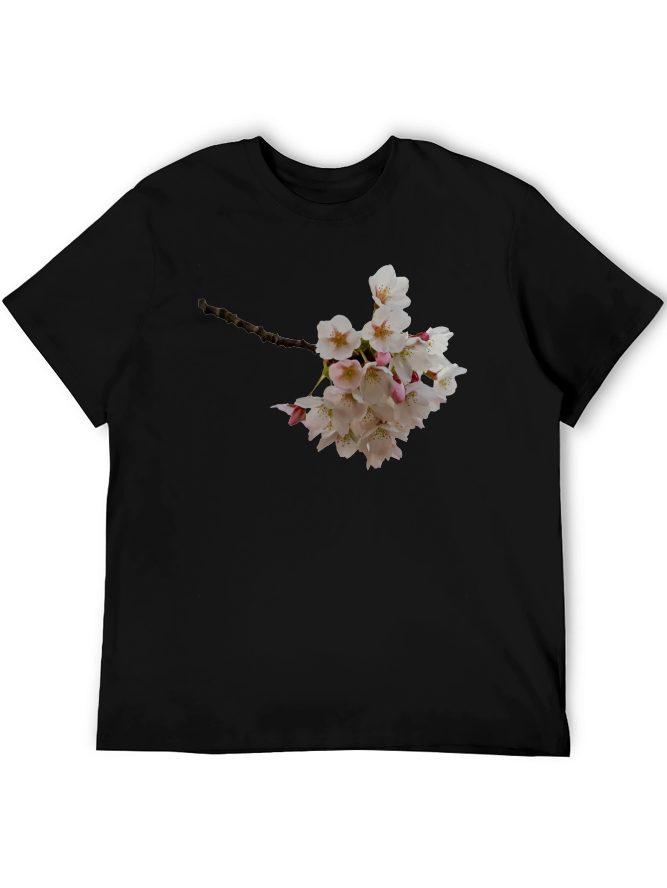 Floral Print Black T-Shirt - Nature Inspired Style