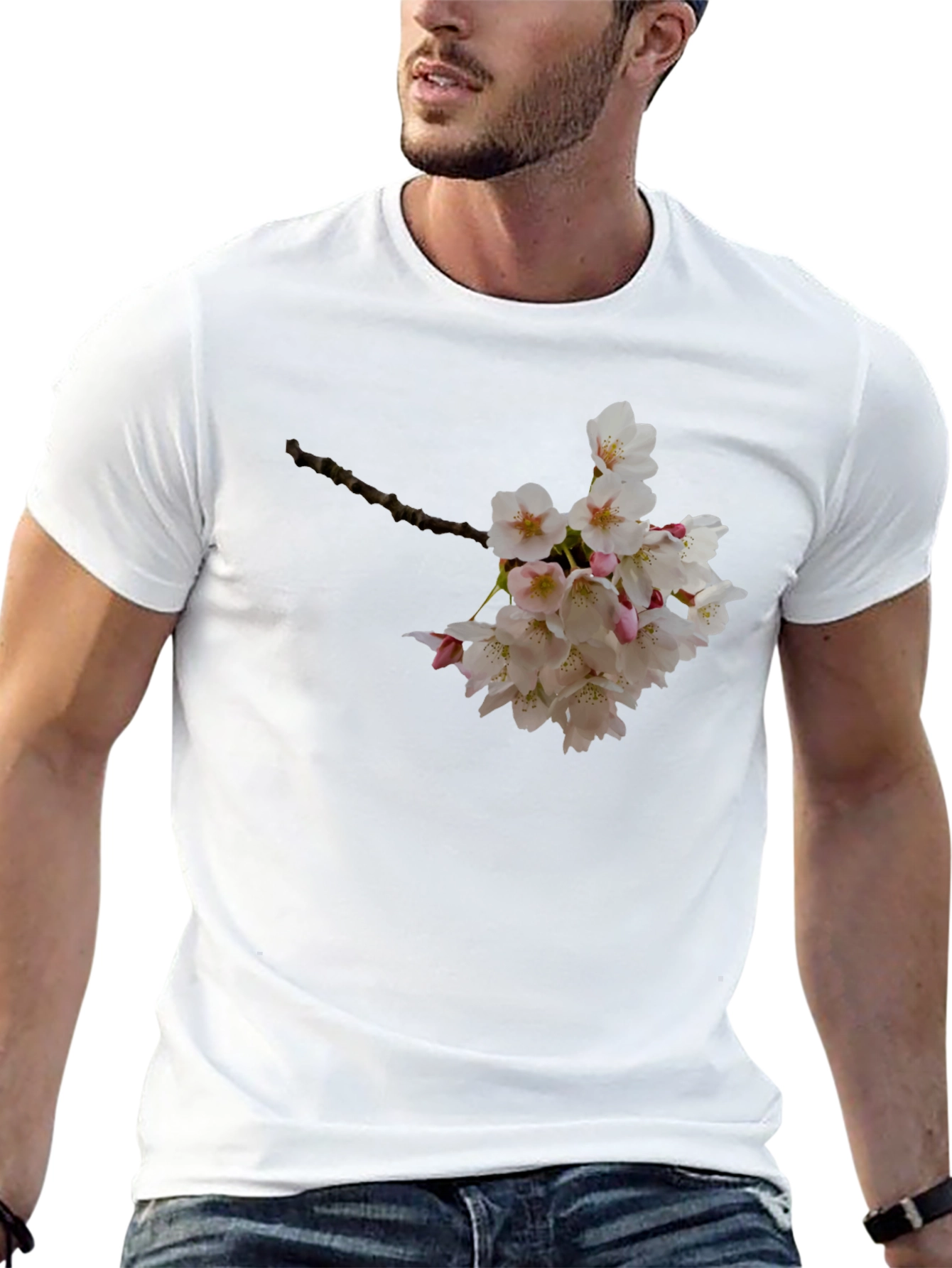 Floral Print Black T-Shirt - Nature Inspired Style