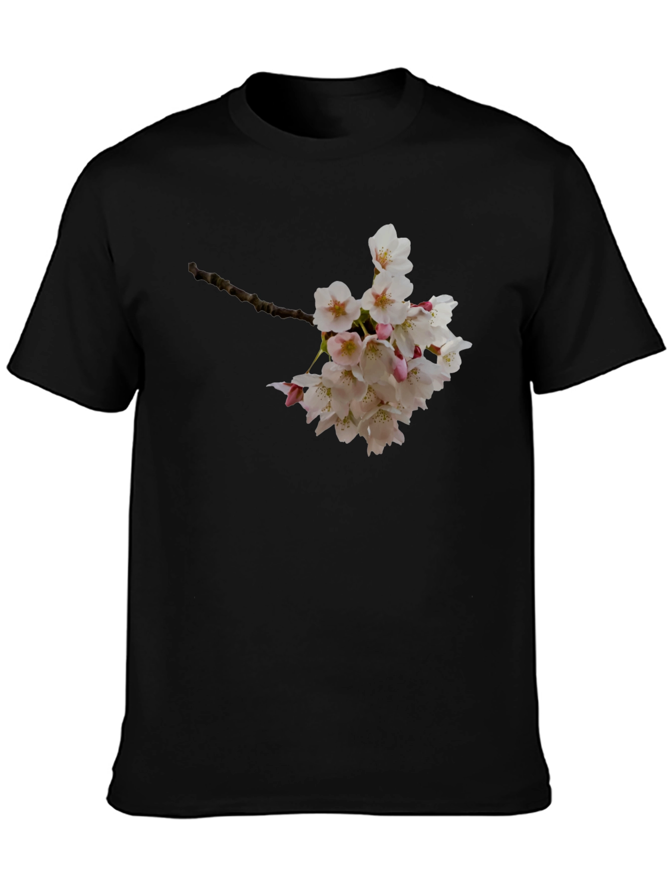 Floral Print Black T-Shirt - Nature Inspired Style